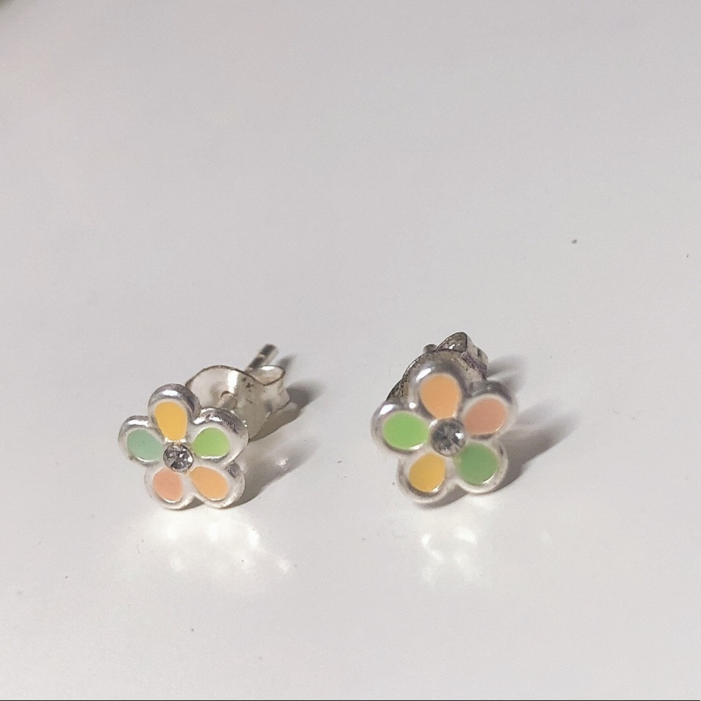 Silver ear studs